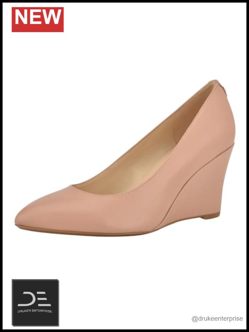 Nine West Cal9X9 Women's Pointed Toe Slip-On Wedge Heel Pump Shoes